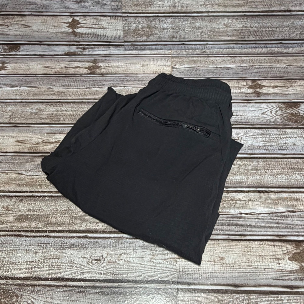 Athleta Capri Pants Womens 10 Black Drawstring Zipper Pockets Hiking